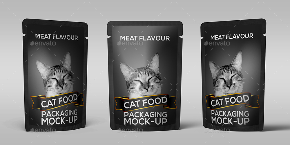 Cats Food Packaging Mockup by 3background GraphicRiver